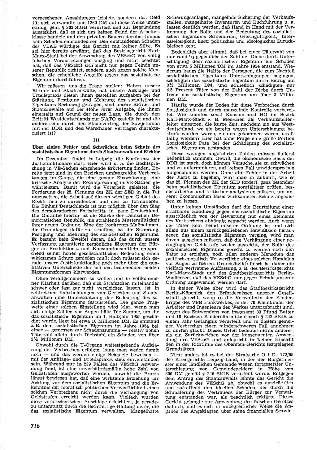 Neue Justiz (NJ), Zeitschrift für Recht und Rechtswissenschaft [Deutsche Demokratische Republik (DDR)], 9. Jahrgang 1955, Seite 716 (NJ DDR 1955, S. 716)