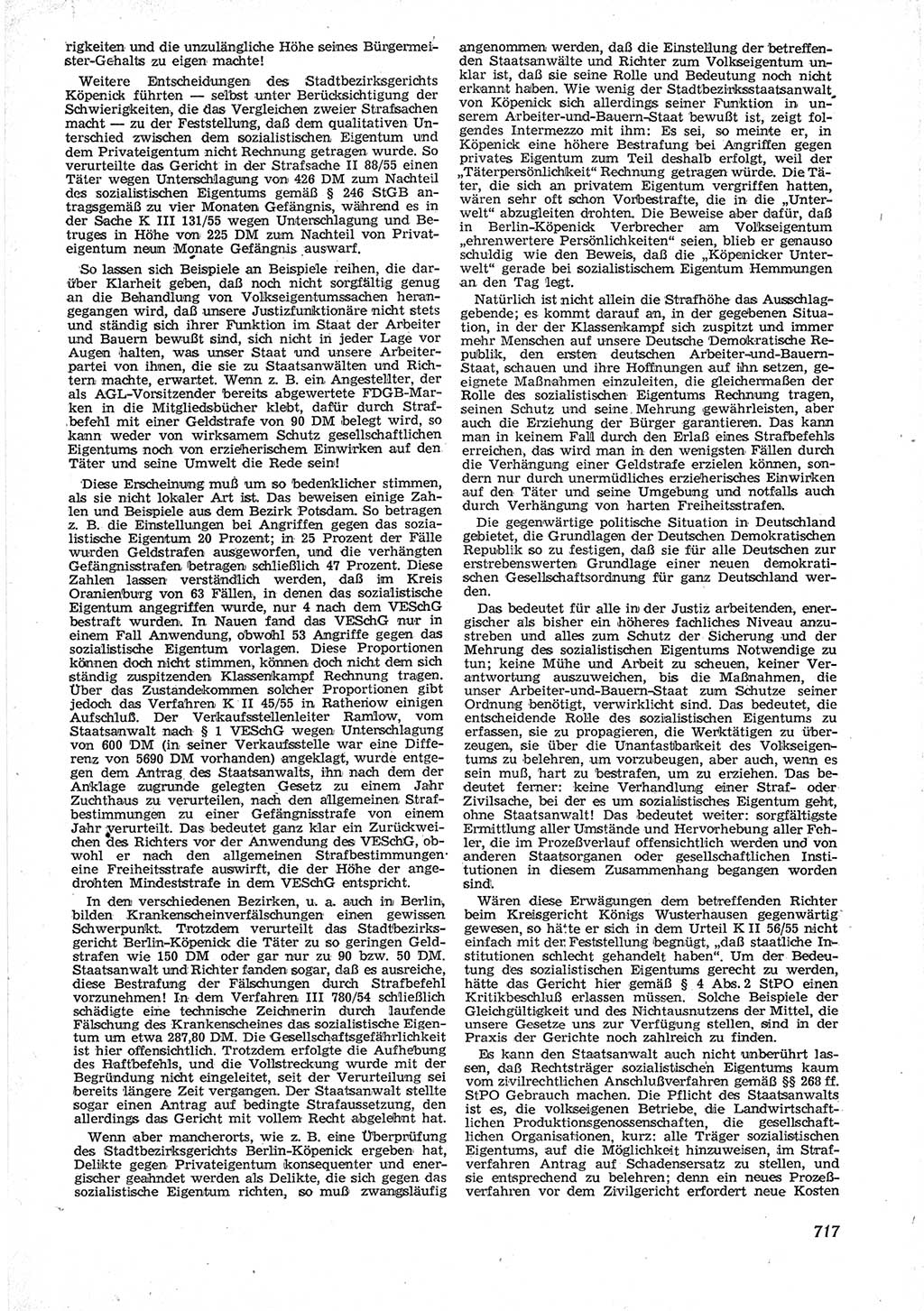 Neue Justiz (NJ), Zeitschrift für Recht und Rechtswissenschaft [Deutsche Demokratische Republik (DDR)], 9. Jahrgang 1955, Seite 717 (NJ DDR 1955, S. 717)