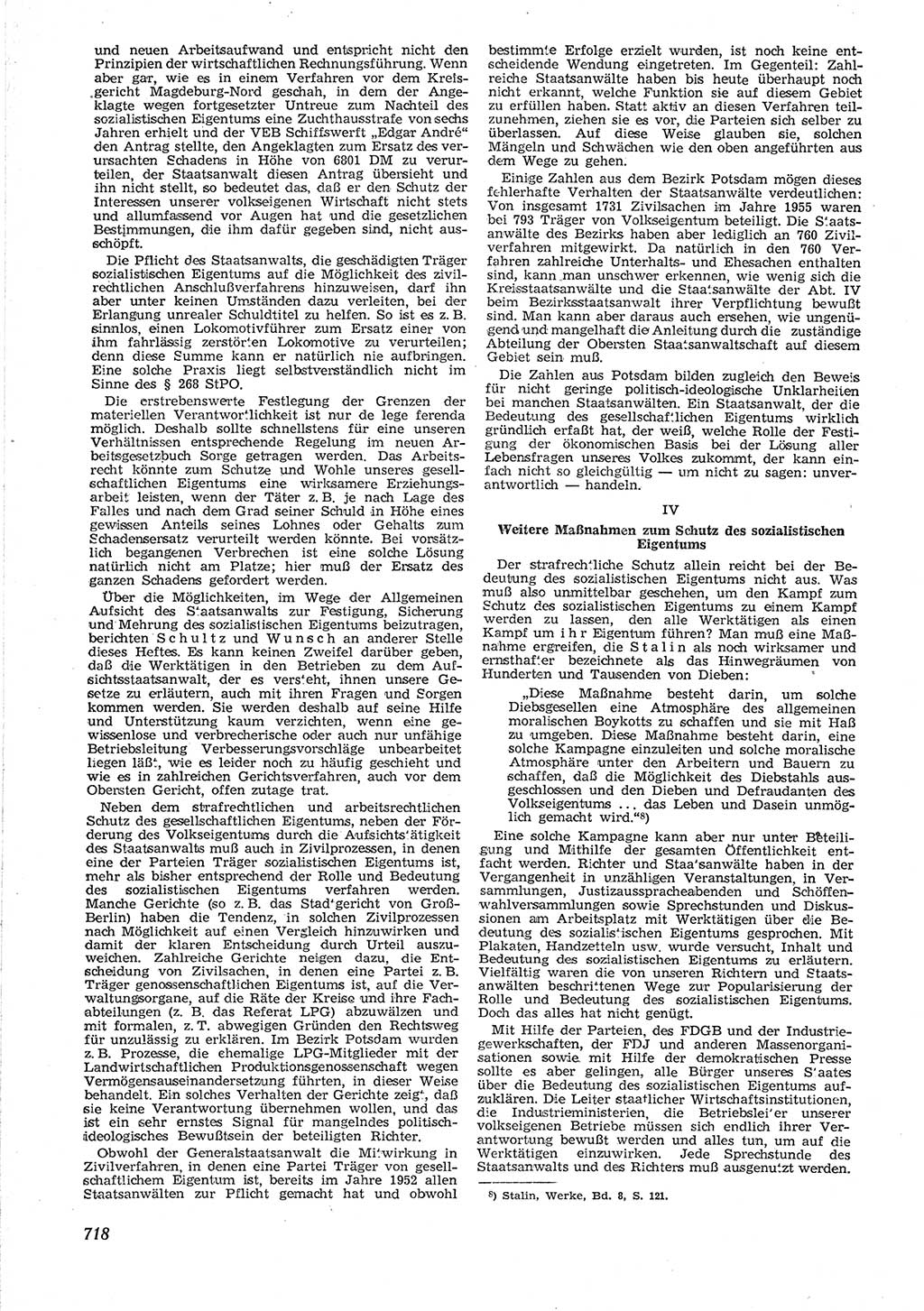 Neue Justiz (NJ), Zeitschrift für Recht und Rechtswissenschaft [Deutsche Demokratische Republik (DDR)], 9. Jahrgang 1955, Seite 718 (NJ DDR 1955, S. 718)