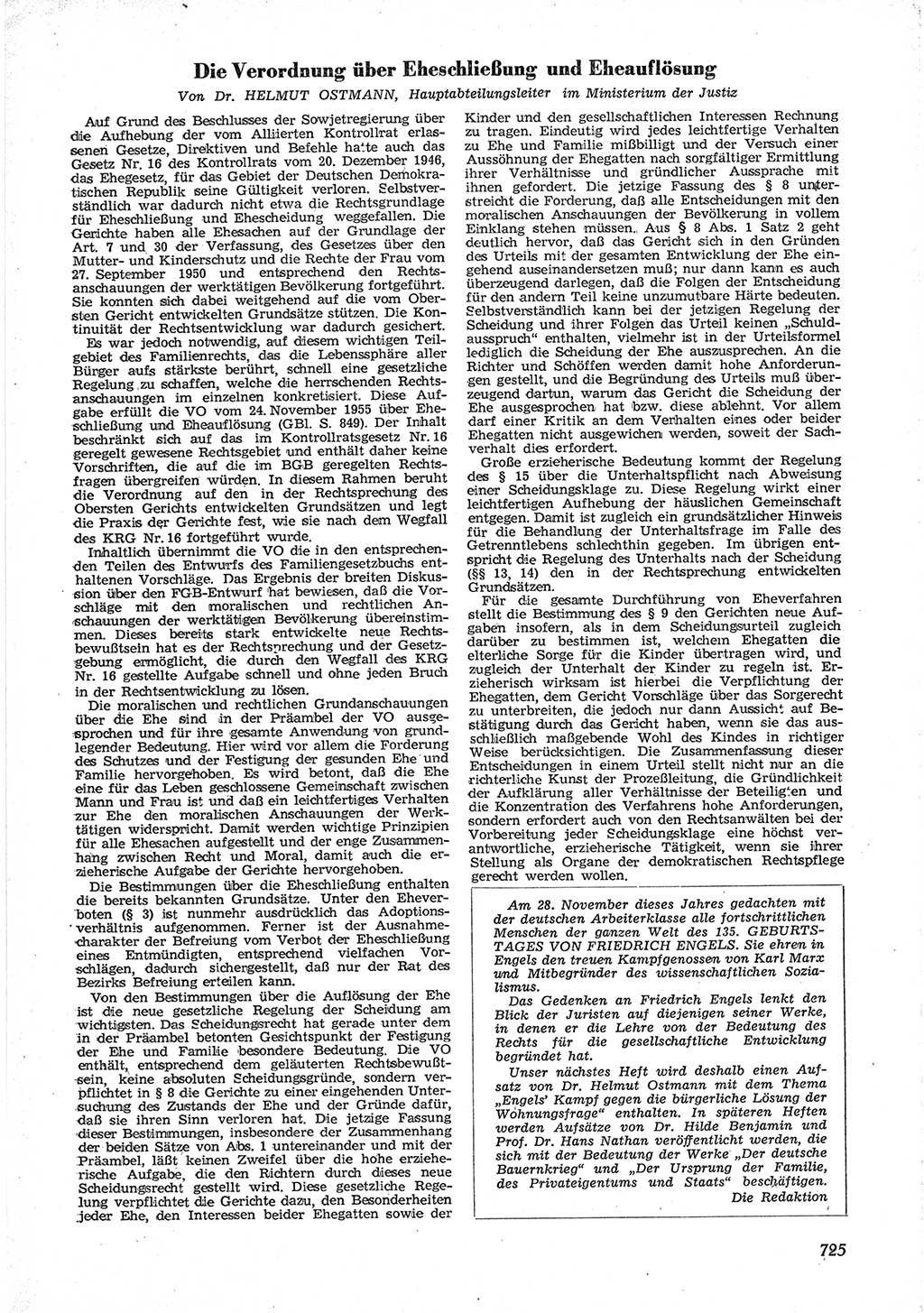 Neue Justiz (NJ), Zeitschrift für Recht und Rechtswissenschaft [Deutsche Demokratische Republik (DDR)], 9. Jahrgang 1955, Seite 725 (NJ DDR 1955, S. 725)