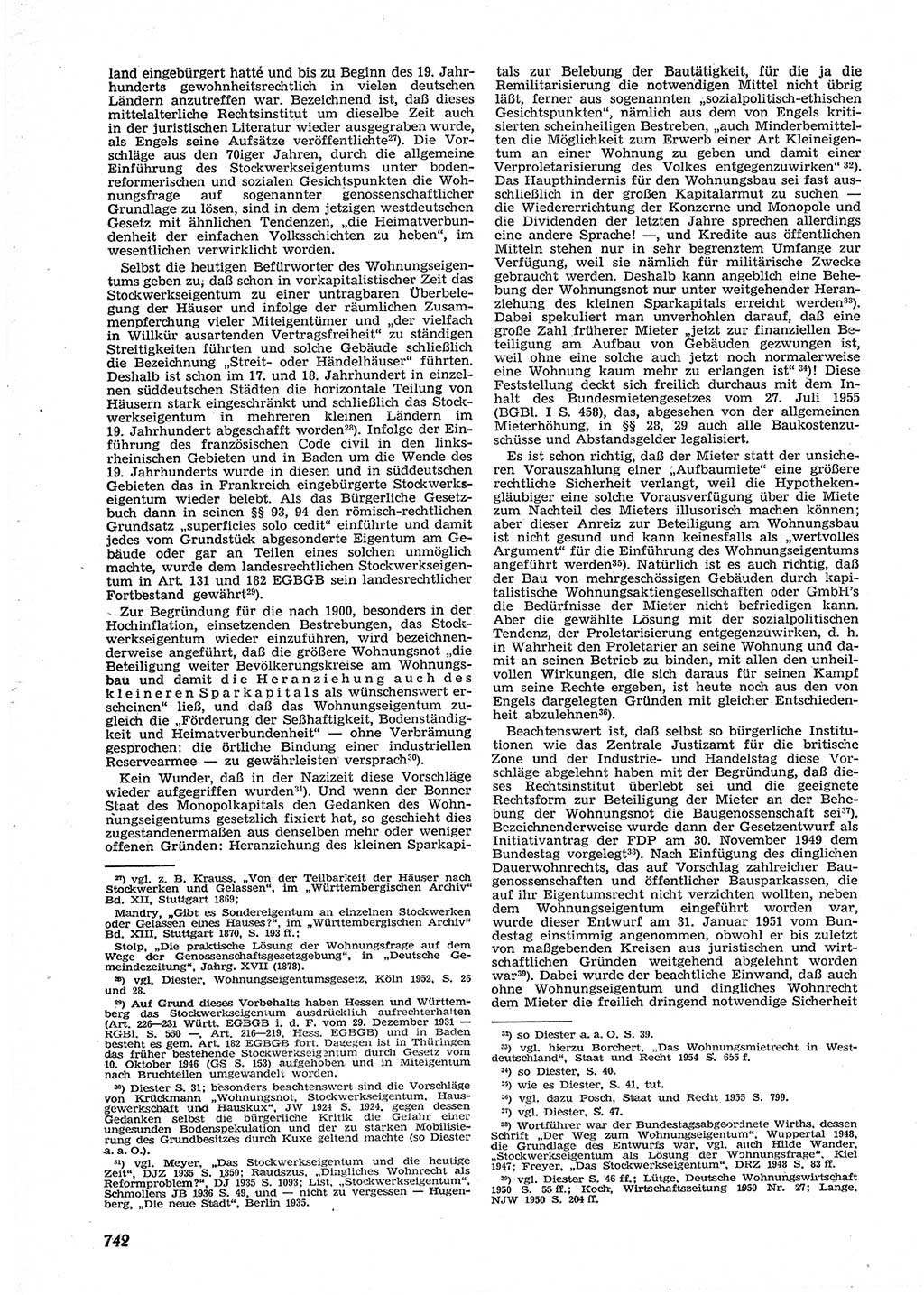 Neue Justiz (NJ), Zeitschrift für Recht und Rechtswissenschaft [Deutsche Demokratische Republik (DDR)], 9. Jahrgang 1955, Seite 742 (NJ DDR 1955, S. 742)