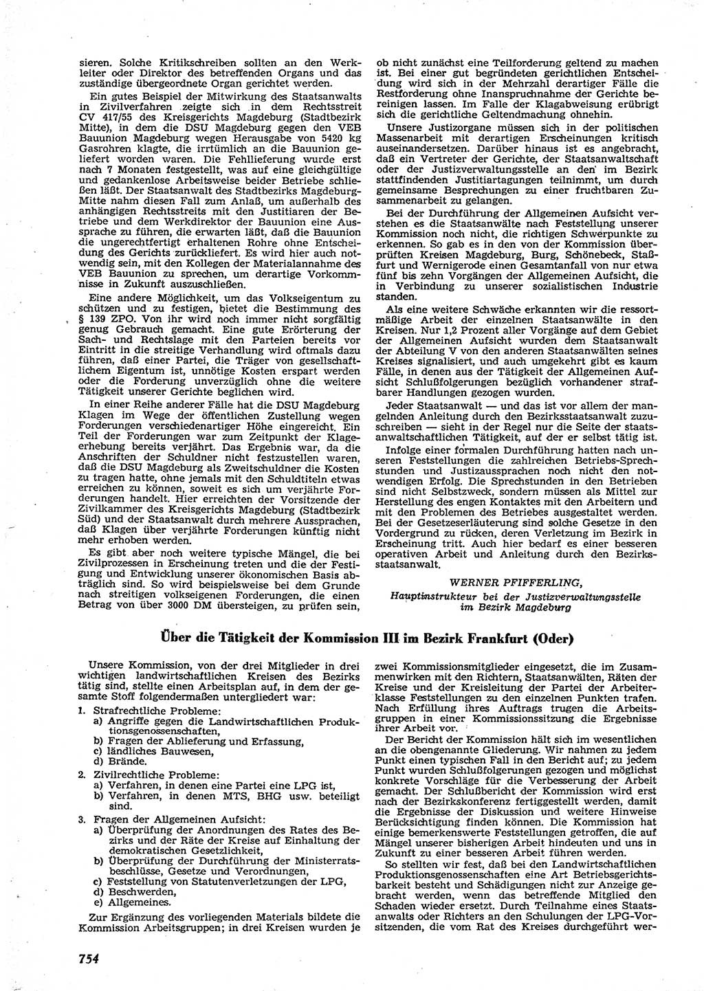 Neue Justiz (NJ), Zeitschrift für Recht und Rechtswissenschaft [Deutsche Demokratische Republik (DDR)], 9. Jahrgang 1955, Seite 754 (NJ DDR 1955, S. 754)