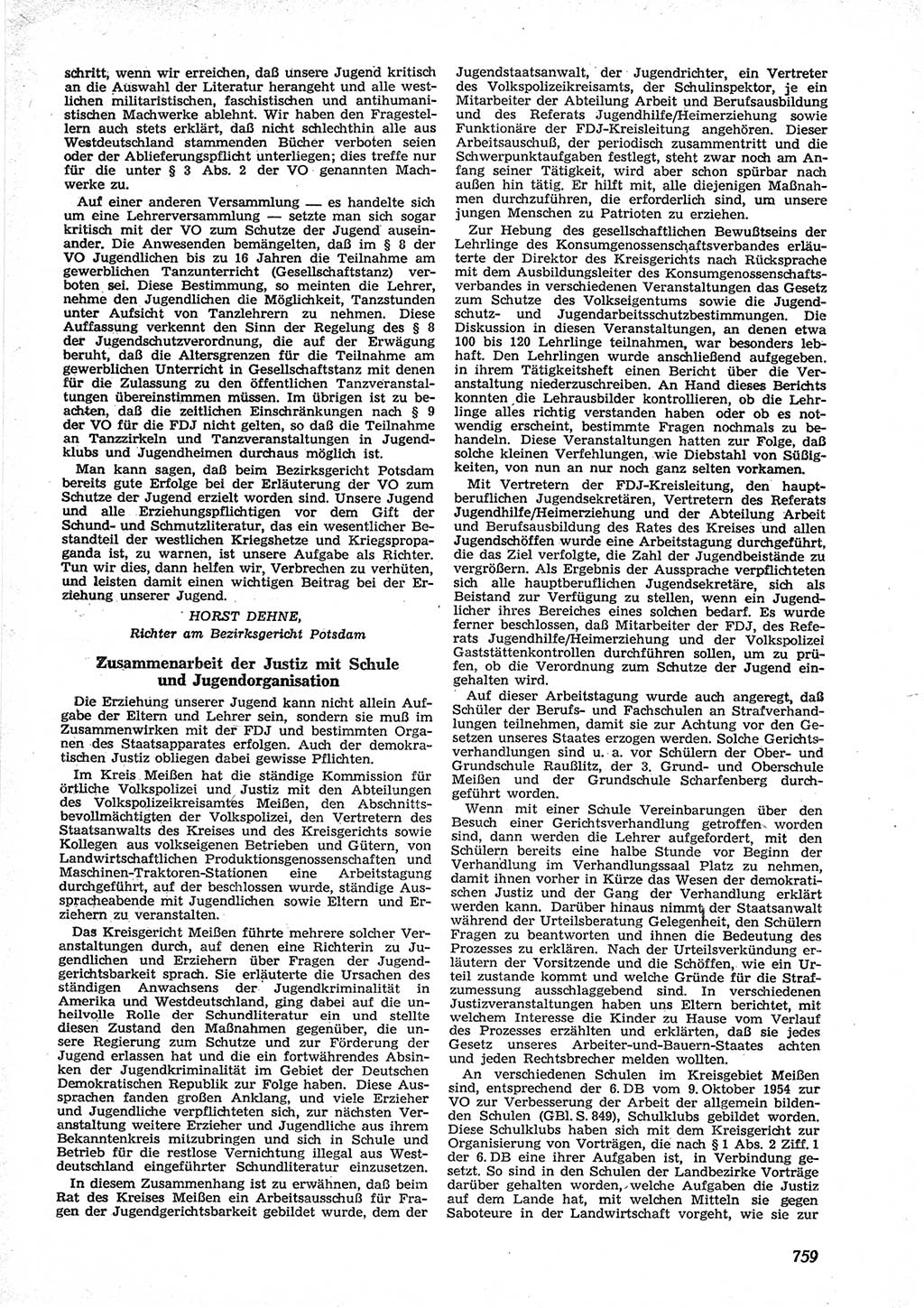 Neue Justiz (NJ), Zeitschrift für Recht und Rechtswissenschaft [Deutsche Demokratische Republik (DDR)], 9. Jahrgang 1955, Seite 759 (NJ DDR 1955, S. 759)