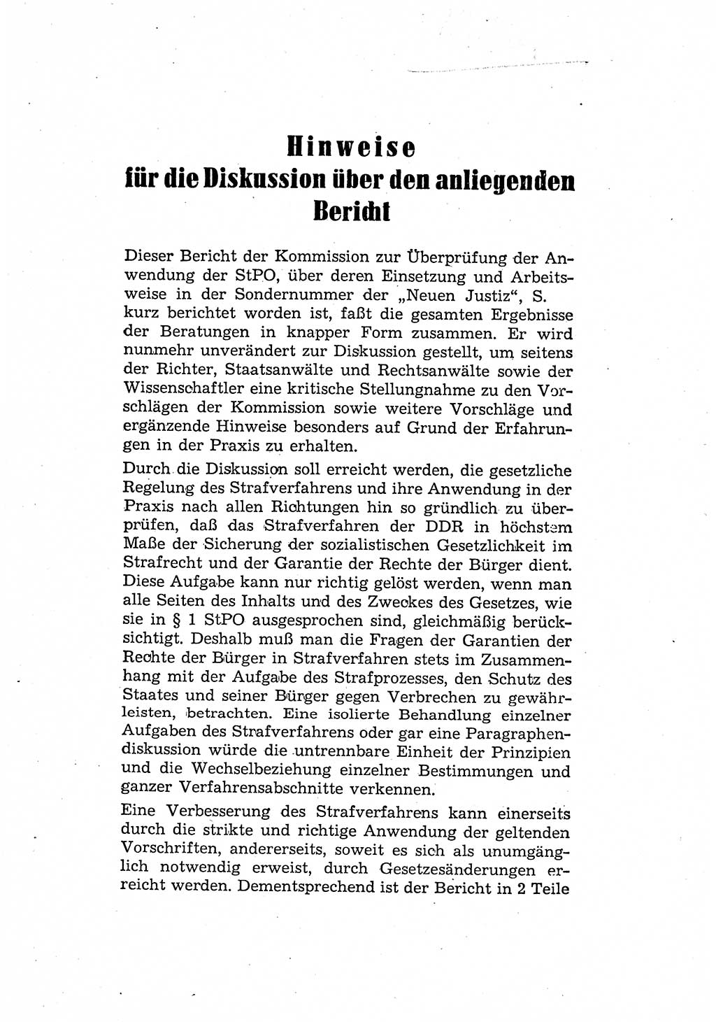 Bericht der Kommission zur Überprüfung der Anwendung der StPO (Strafprozeßordnung) [Deutsche Demokratische Republik (DDR)] 1956, Seite 3 (Ber. StPO DDR 1956, S. 3)