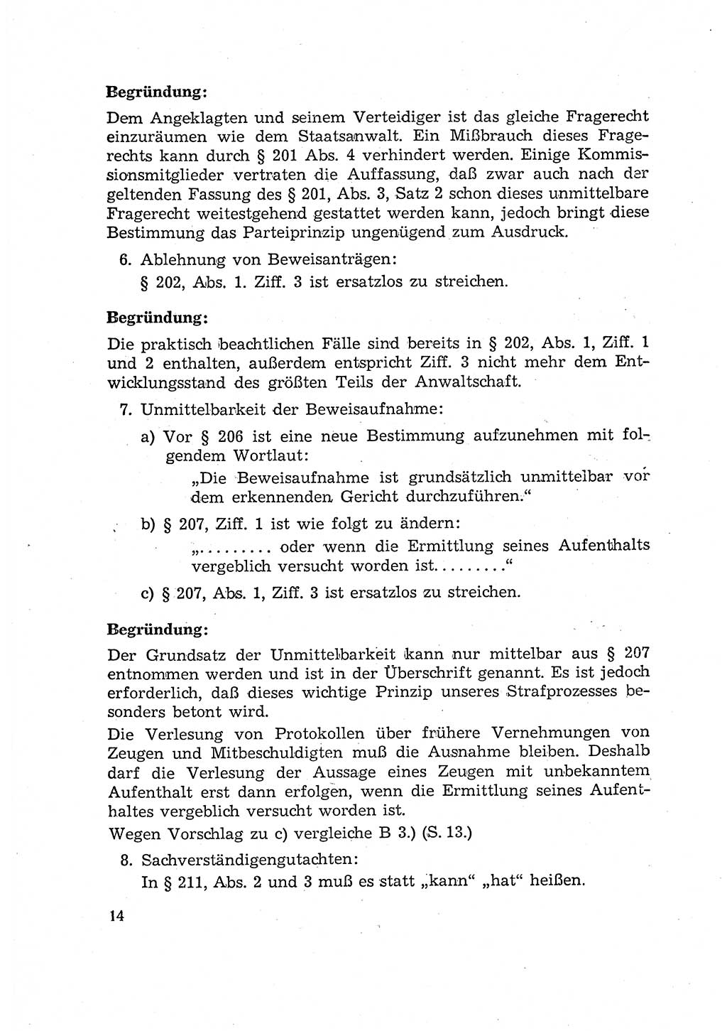 Bericht der Kommission zur Überprüfung der Anwendung der StPO (Strafprozeßordnung) [Deutsche Demokratische Republik (DDR)] 1956, Seite 14 (Ber. StPO DDR 1956, S. 14)