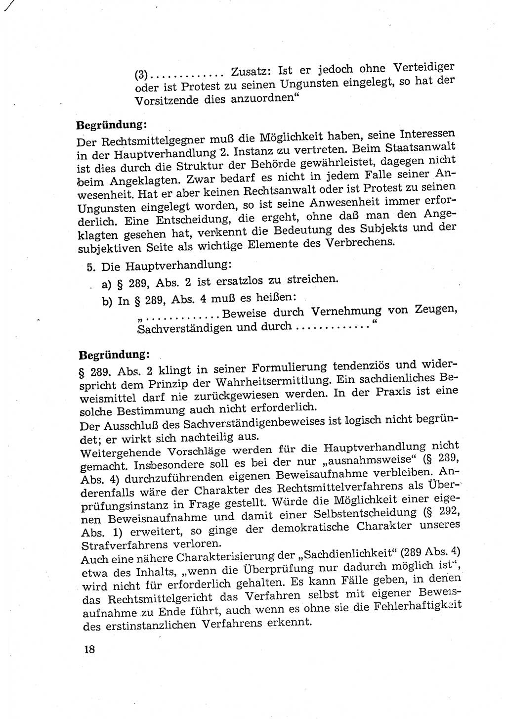 Bericht der Kommission zur Überprüfung der Anwendung der StPO (Strafprozeßordnung) [Deutsche Demokratische Republik (DDR)] 1956, Seite 18 (Ber. StPO DDR 1956, S. 18)