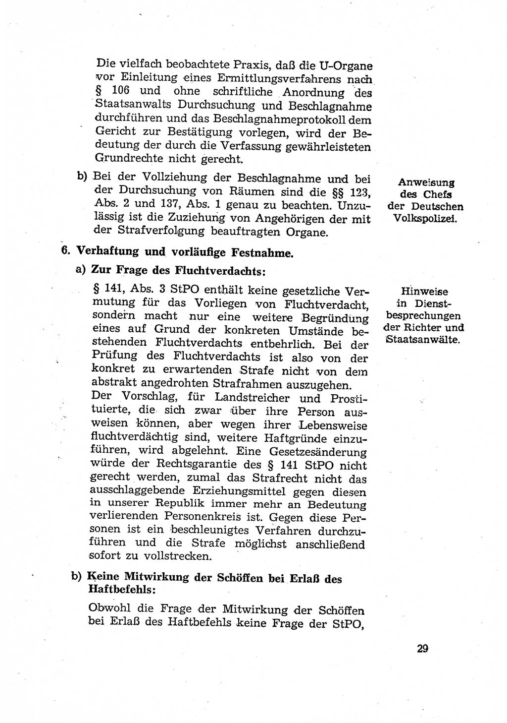 Bericht der Kommission zur Überprüfung der Anwendung der StPO (Strafprozeßordnung) [Deutsche Demokratische Republik (DDR)] 1956, Seite 29 (Ber. StPO DDR 1956, S. 29)