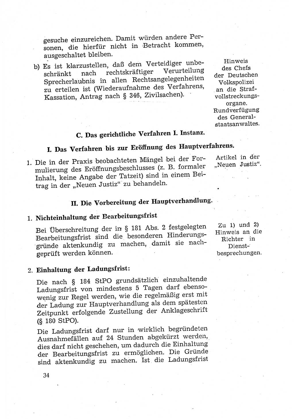 Bericht der Kommission zur Überprüfung der Anwendung der StPO (Strafprozeßordnung) [Deutsche Demokratische Republik (DDR)] 1956, Seite 34 (Ber. StPO DDR 1956, S. 34)