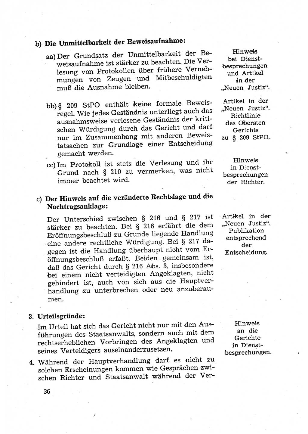 Bericht der Kommission zur Überprüfung der Anwendung der StPO (Strafprozeßordnung) [Deutsche Demokratische Republik (DDR)] 1956, Seite 36 (Ber. StPO DDR 1956, S. 36)