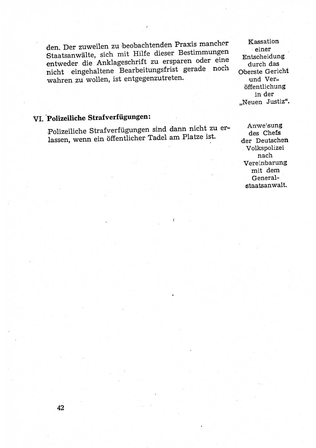 Bericht der Kommission zur Überprüfung der Anwendung der StPO (Strafprozeßordnung) [Deutsche Demokratische Republik (DDR)] 1956, Seite 42 (Ber. StPO DDR 1956, S. 42)