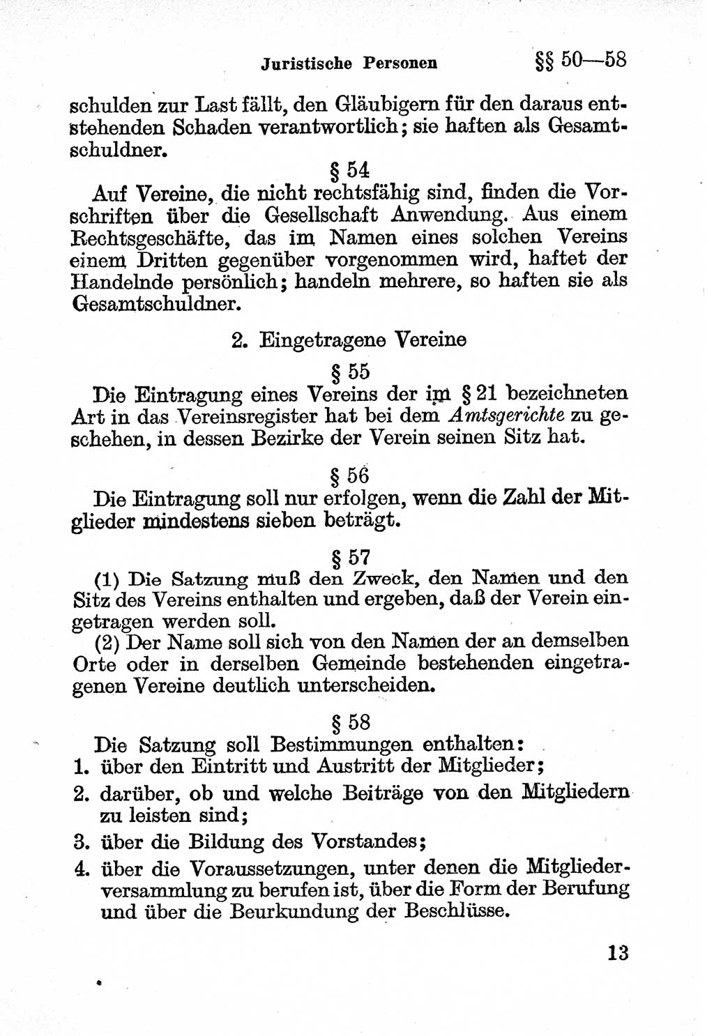 Bürgerliches Gesetzbuch (BGB) nebst wichtigen Nebengesetzen [Deutsche Demokratische Republik (DDR)] 1956, Seite 13 (BGB Nebenges. DDR 1956, S. 13)