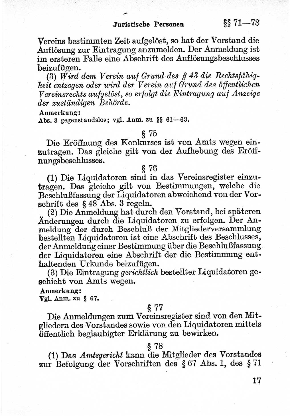 Bürgerliches Gesetzbuch (BGB) nebst wichtigen Nebengesetzen [Deutsche Demokratische Republik (DDR)] 1956, Seite 17 (BGB Nebenges. DDR 1956, S. 17)