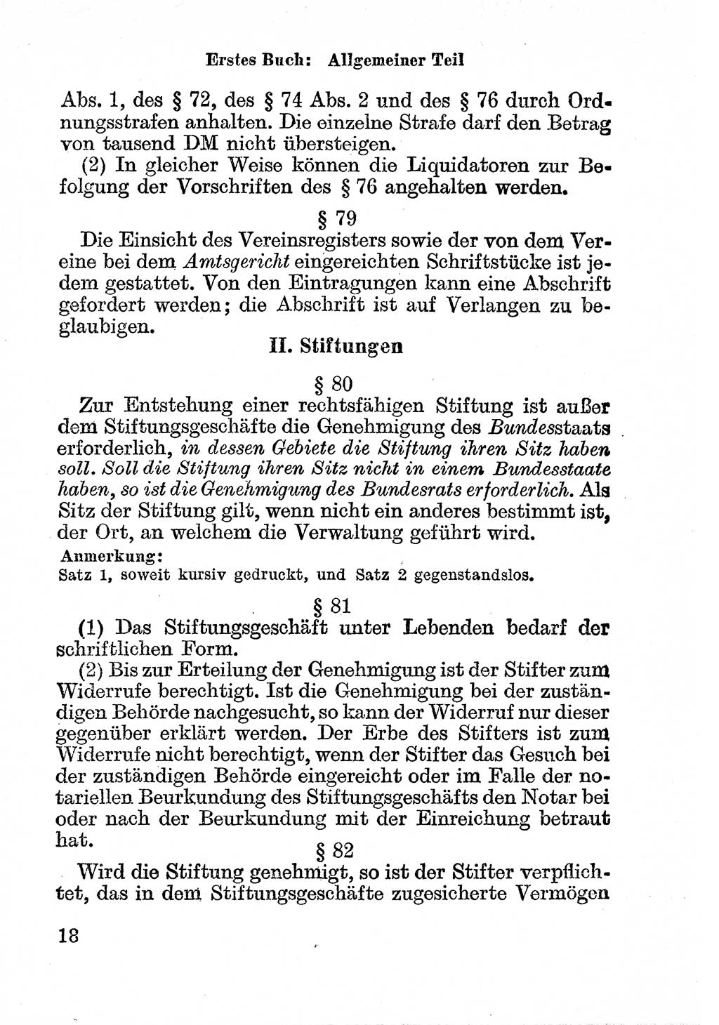 Bürgerliches Gesetzbuch (BGB) nebst wichtigen Nebengesetzen [Deutsche Demokratische Republik (DDR)] 1956, Seite 18 (BGB Nebenges. DDR 1956, S. 18)