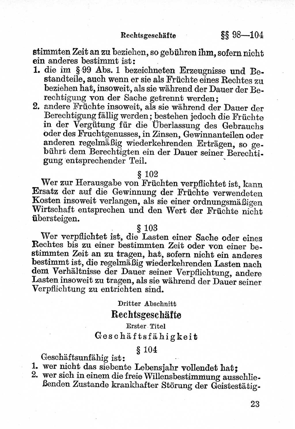 Bürgerliches Gesetzbuch (BGB) nebst wichtigen Nebengesetzen [Deutsche Demokratische Republik (DDR)] 1956, Seite 23 (BGB Nebenges. DDR 1956, S. 23)