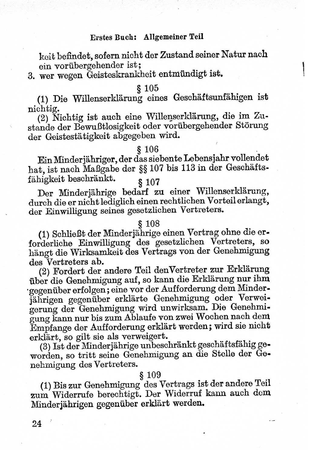 Bürgerliches Gesetzbuch (BGB) nebst wichtigen Nebengesetzen [Deutsche Demokratische Republik (DDR)] 1956, Seite 24 (BGB Nebenges. DDR 1956, S. 24)