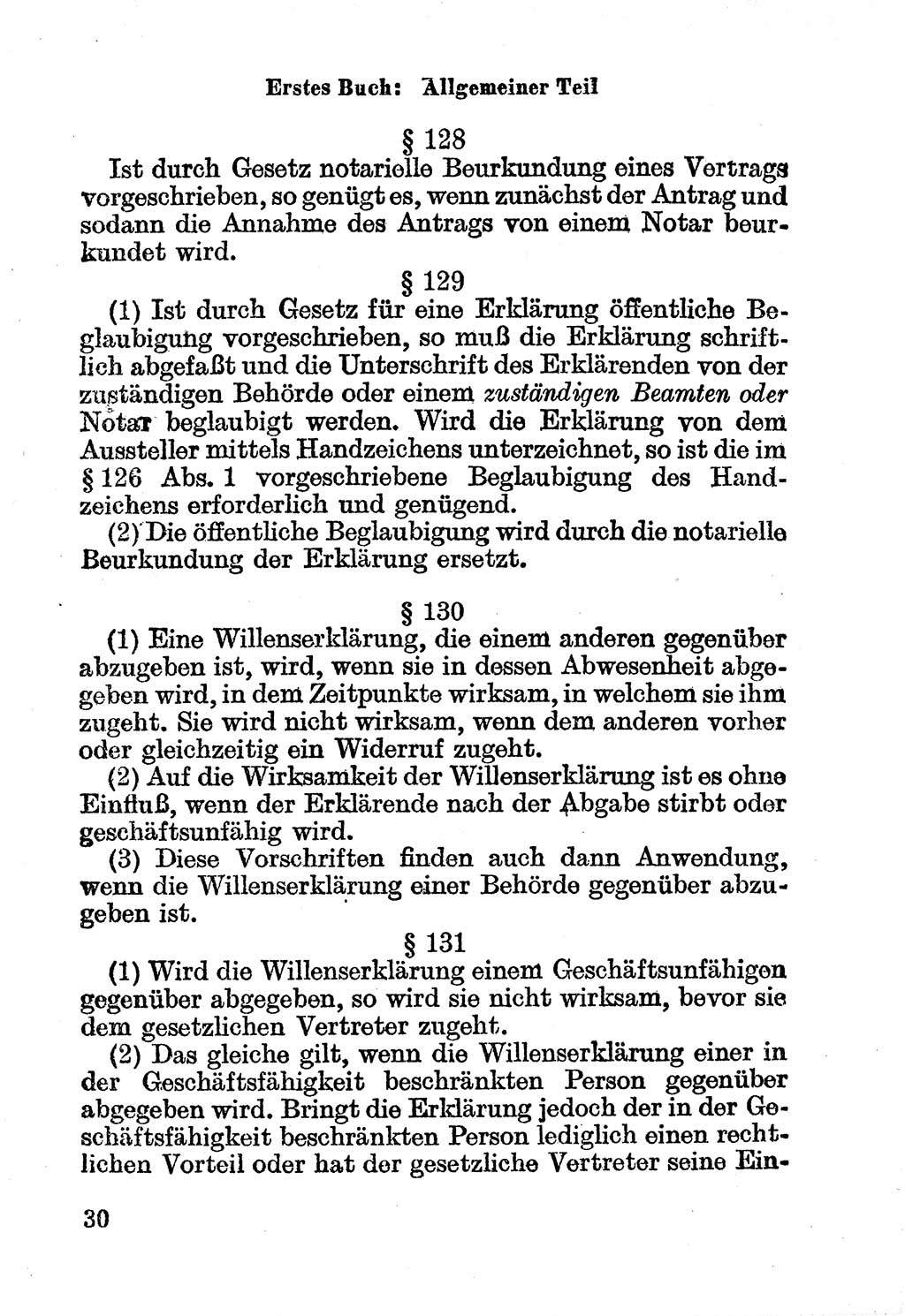 Bürgerliches Gesetzbuch (BGB) nebst wichtigen Nebengesetzen [Deutsche Demokratische Republik (DDR)] 1956, Seite 30 (BGB Nebenges. DDR 1956, S. 30)