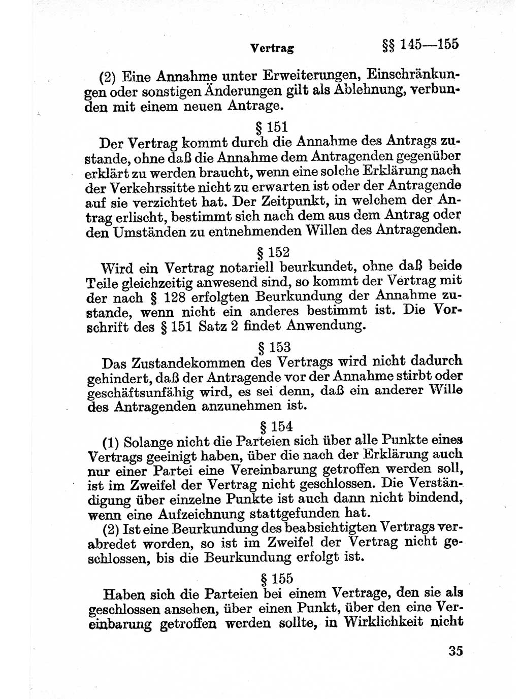 Bürgerliches Gesetzbuch (BGB) nebst wichtigen Nebengesetzen [Deutsche Demokratische Republik (DDR)] 1956, Seite 35 (BGB Nebenges. DDR 1956, S. 35)