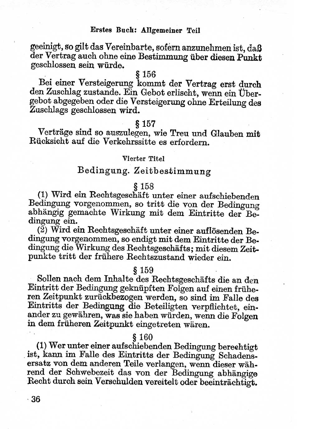 Bürgerliches Gesetzbuch (BGB) nebst wichtigen Nebengesetzen [Deutsche Demokratische Republik (DDR)] 1956, Seite 36 (BGB Nebenges. DDR 1956, S. 36)