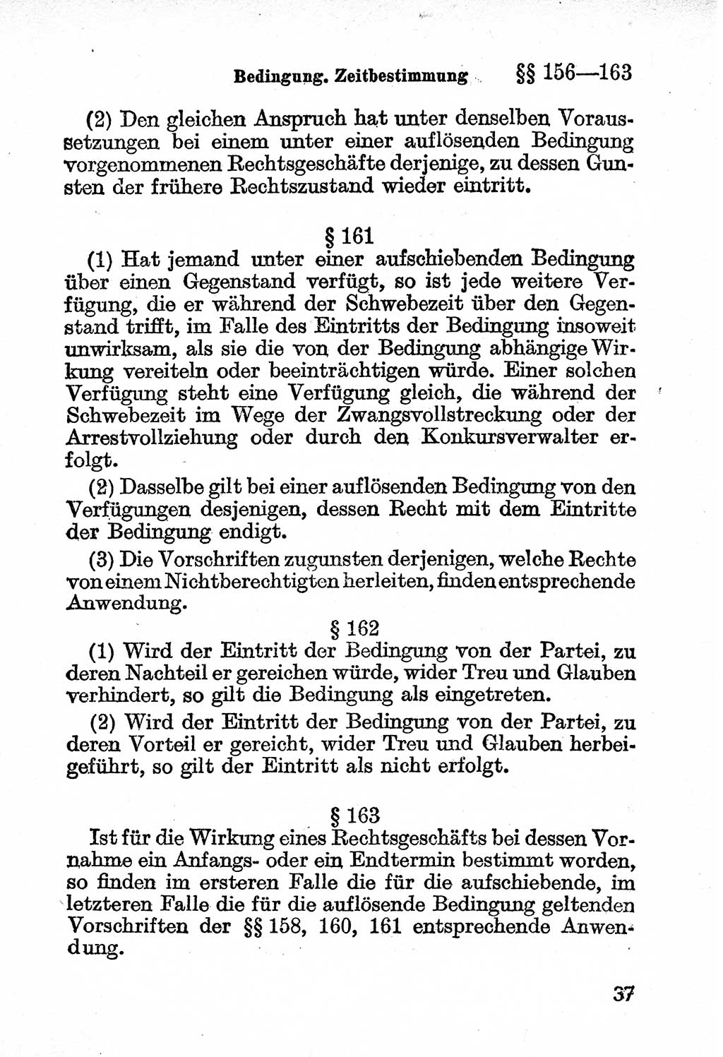 Bürgerliches Gesetzbuch (BGB) nebst wichtigen Nebengesetzen [Deutsche Demokratische Republik (DDR)] 1956, Seite 37 (BGB Nebenges. DDR 1956, S. 37)