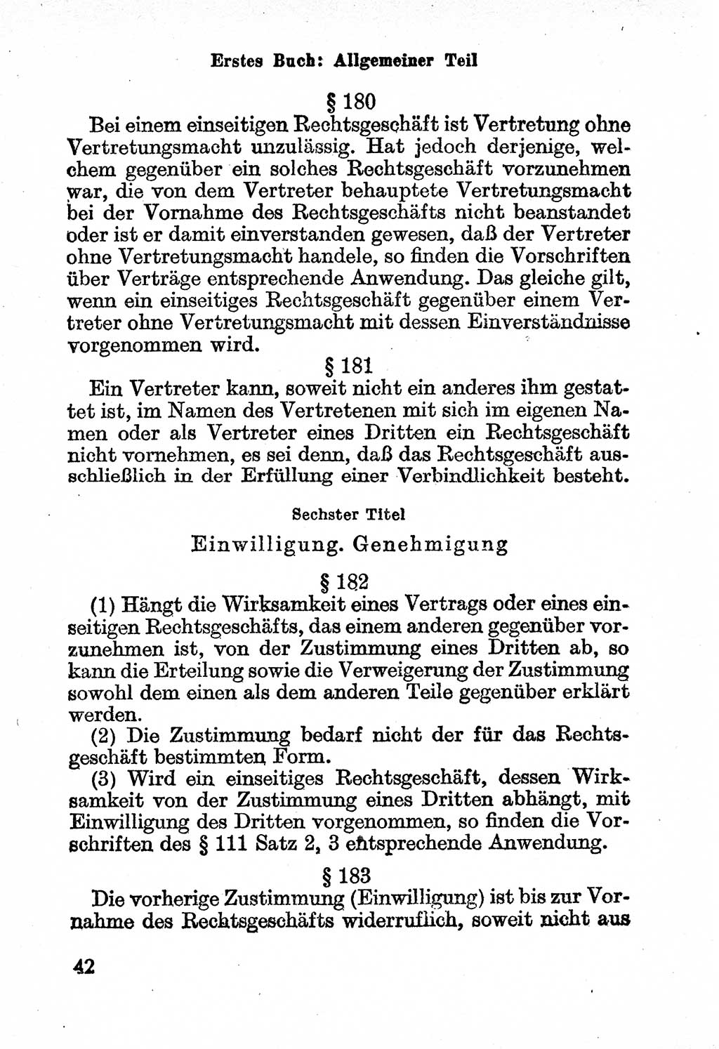 Bürgerliches Gesetzbuch (BGB) nebst wichtigen Nebengesetzen [Deutsche Demokratische Republik (DDR)] 1956, Seite 42 (BGB Nebenges. DDR 1956, S. 42)