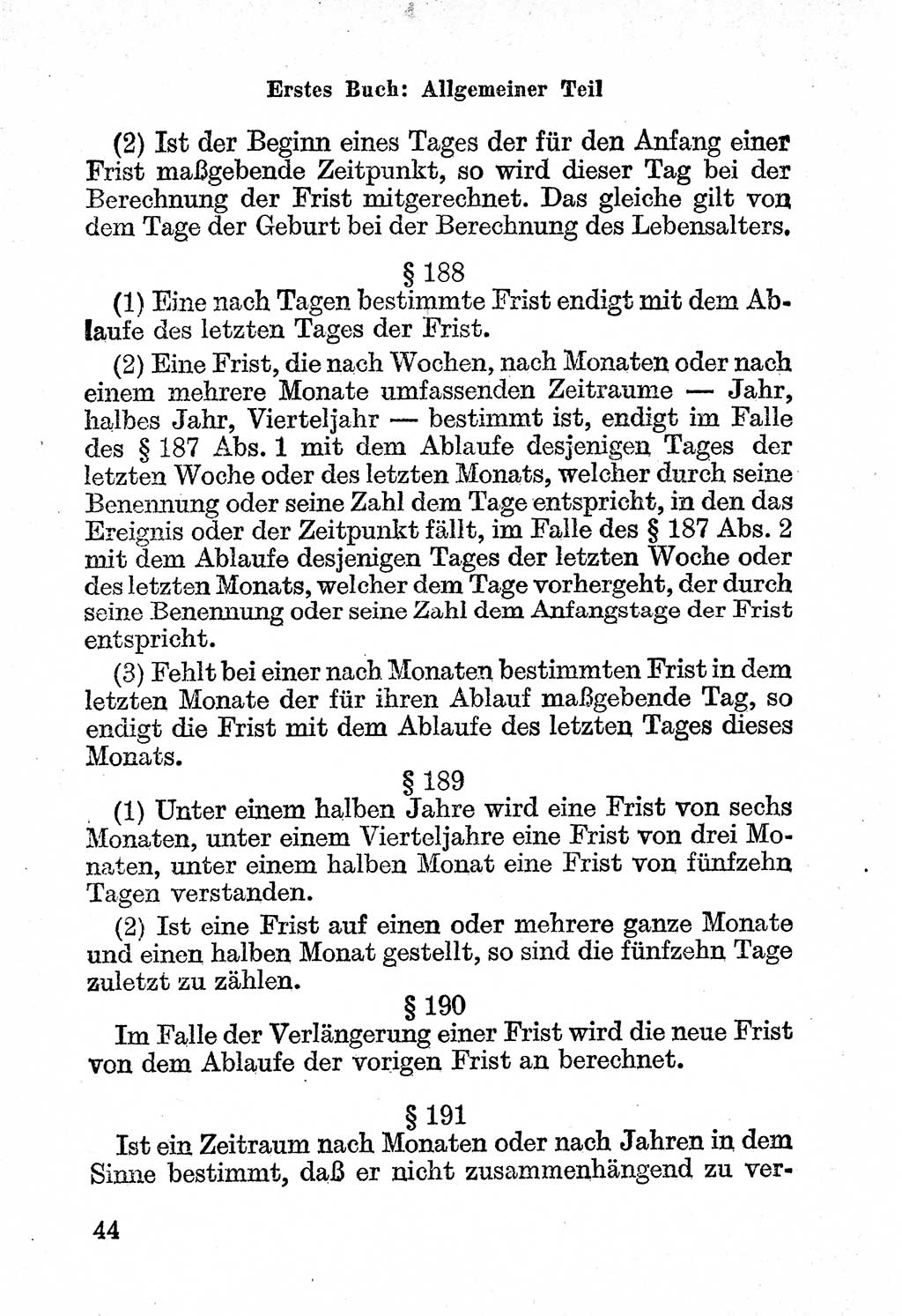 Bürgerliches Gesetzbuch (BGB) nebst wichtigen Nebengesetzen [Deutsche Demokratische Republik (DDR)] 1956, Seite 44 (BGB Nebenges. DDR 1956, S. 44)