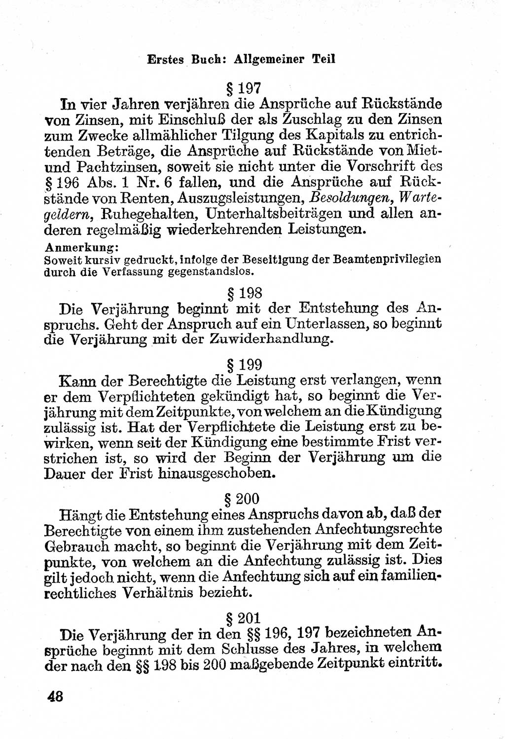 Bürgerliches Gesetzbuch (BGB) nebst wichtigen Nebengesetzen [Deutsche Demokratische Republik (DDR)] 1956, Seite 48 (BGB Nebenges. DDR 1956, S. 48)