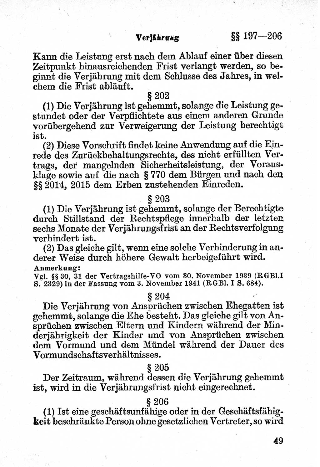 Bürgerliches Gesetzbuch (BGB) nebst wichtigen Nebengesetzen [Deutsche Demokratische Republik (DDR)] 1956, Seite 49 (BGB Nebenges. DDR 1956, S. 49)
