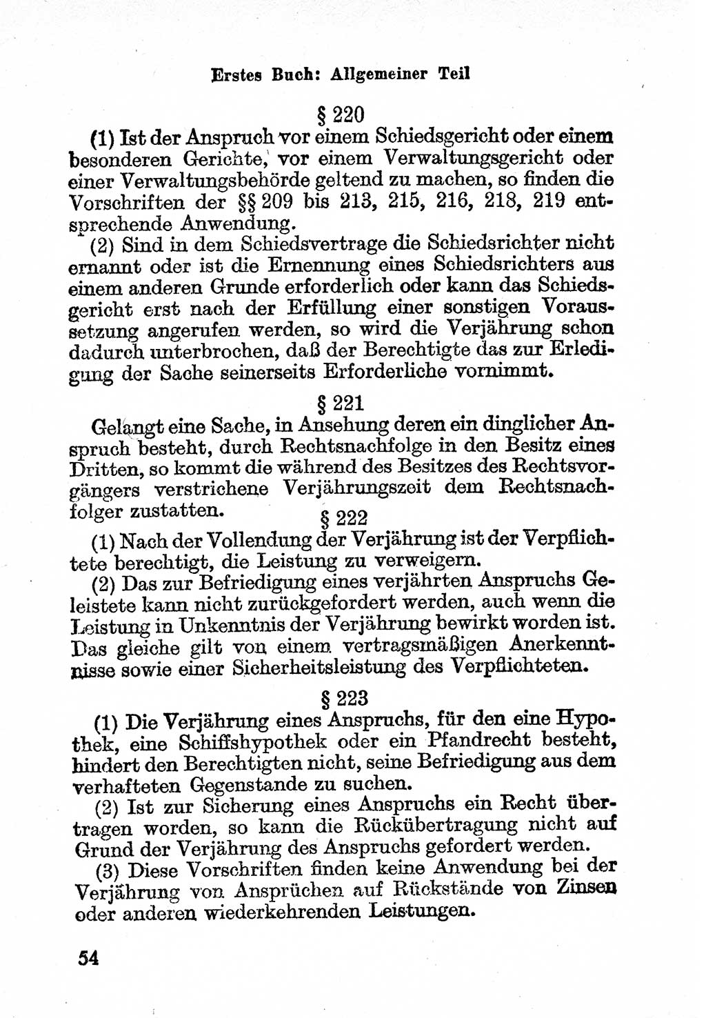 Bürgerliches Gesetzbuch (BGB) nebst wichtigen Nebengesetzen [Deutsche Demokratische Republik (DDR)] 1956, Seite 54 (BGB Nebenges. DDR 1956, S. 54)