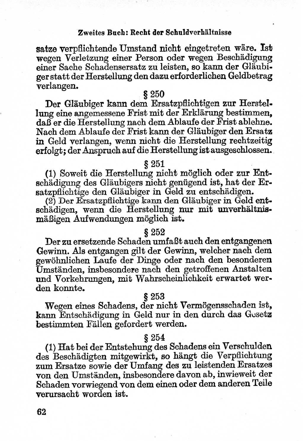Bürgerliches Gesetzbuch (BGB) nebst wichtigen Nebengesetzen [Deutsche Demokratische Republik (DDR)] 1956, Seite 62 (BGB Nebenges. DDR 1956, S. 62)