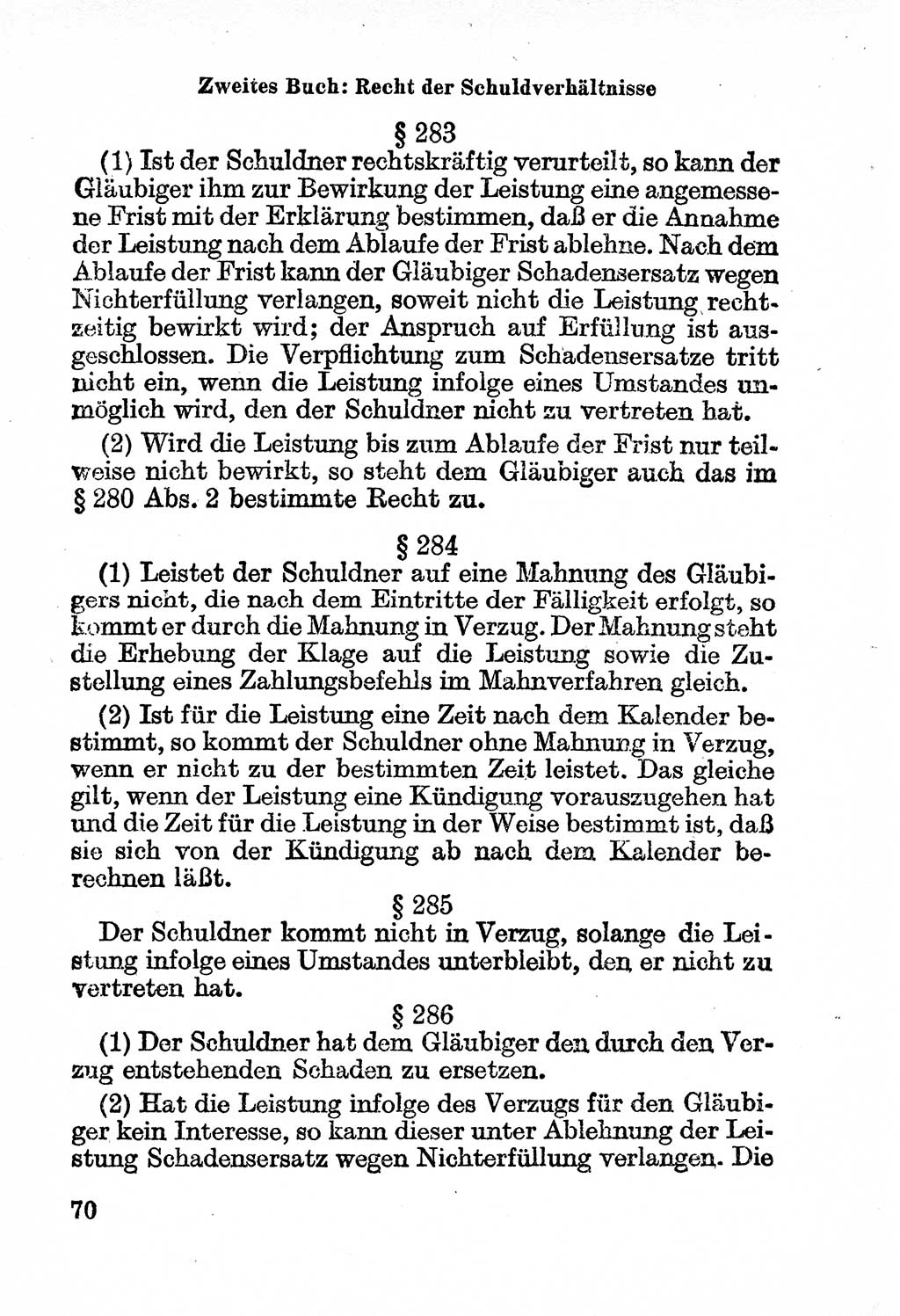 Bürgerliches Gesetzbuch (BGB) nebst wichtigen Nebengesetzen [Deutsche Demokratische Republik (DDR)] 1956, Seite 70 (BGB Nebenges. DDR 1956, S. 70)