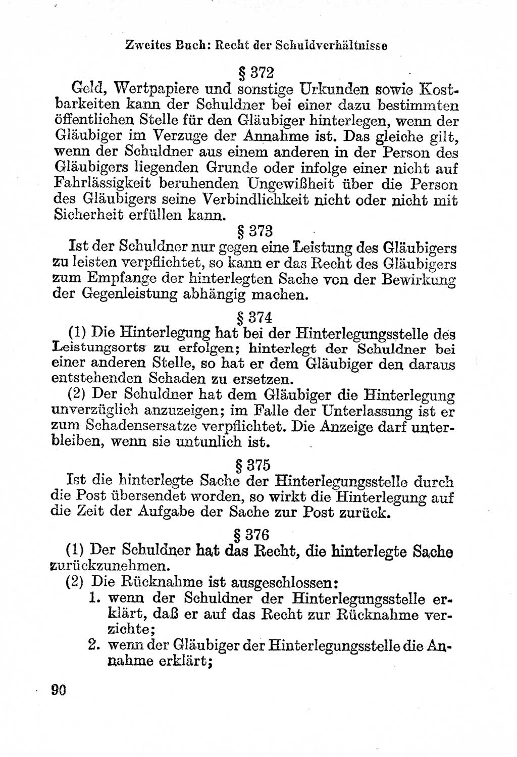 Bürgerliches Gesetzbuch (BGB) nebst wichtigen Nebengesetzen [Deutsche Demokratische Republik (DDR)] 1956, Seite 90 (BGB Nebenges. DDR 1956, S. 90)