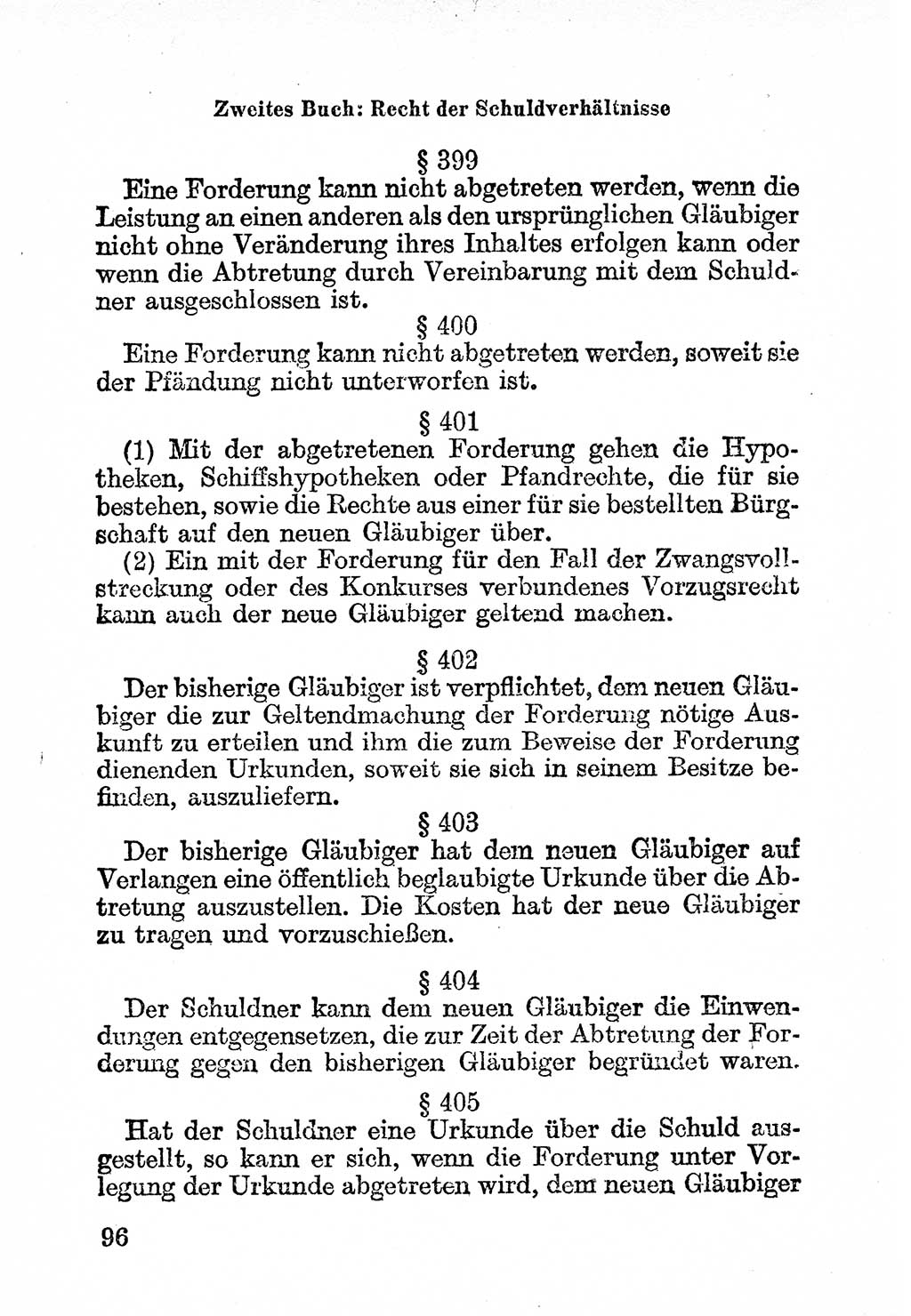 Bürgerliches Gesetzbuch (BGB) nebst wichtigen Nebengesetzen [Deutsche Demokratische Republik (DDR)] 1956, Seite 96 (BGB Nebenges. DDR 1956, S. 96)
