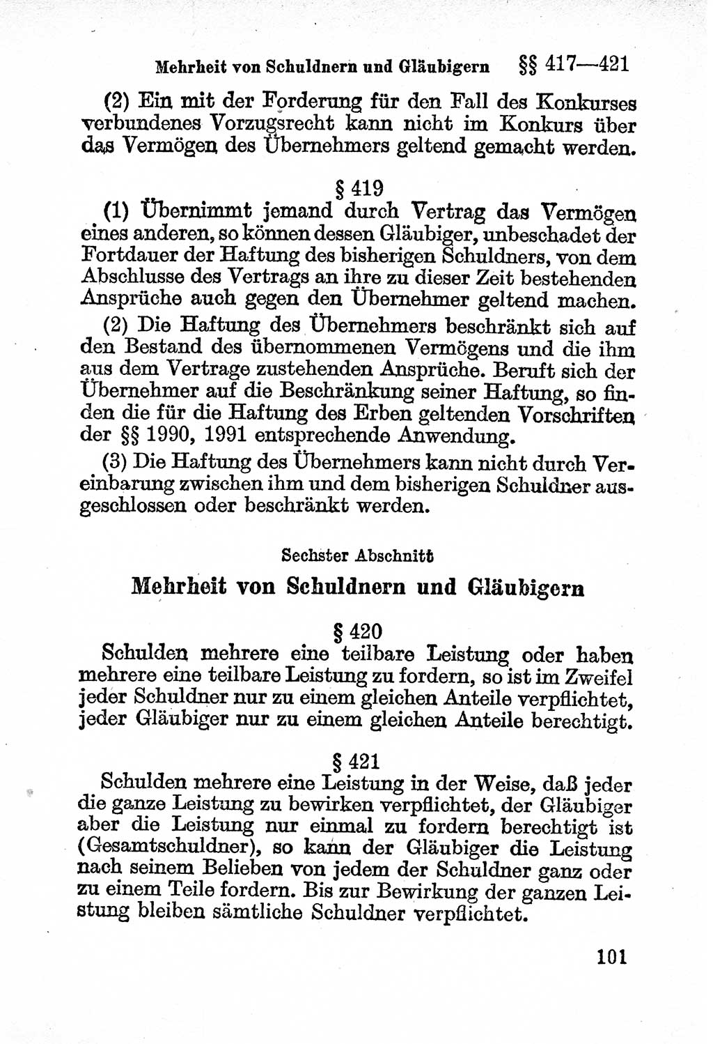 Bürgerliches Gesetzbuch (BGB) nebst wichtigen Nebengesetzen [Deutsche Demokratische Republik (DDR)] 1956, Seite 101 (BGB Nebenges. DDR 1956, S. 101)