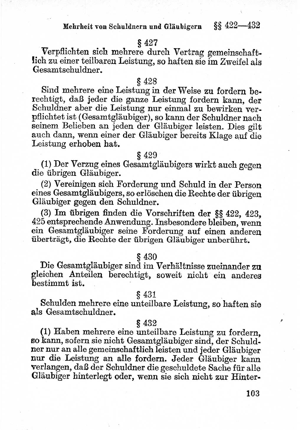 Bürgerliches Gesetzbuch (BGB) nebst wichtigen Nebengesetzen [Deutsche Demokratische Republik (DDR)] 1956, Seite 103 (BGB Nebenges. DDR 1956, S. 103)