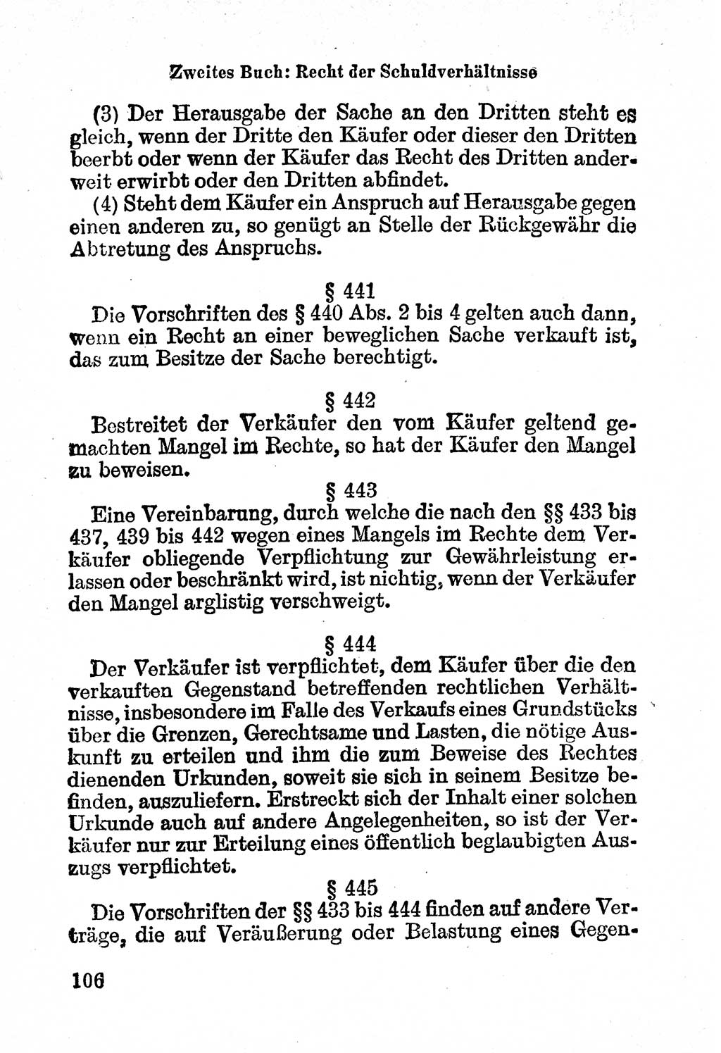 Bürgerliches Gesetzbuch (BGB) nebst wichtigen Nebengesetzen [Deutsche Demokratische Republik (DDR)] 1956, Seite 106 (BGB Nebenges. DDR 1956, S. 106)