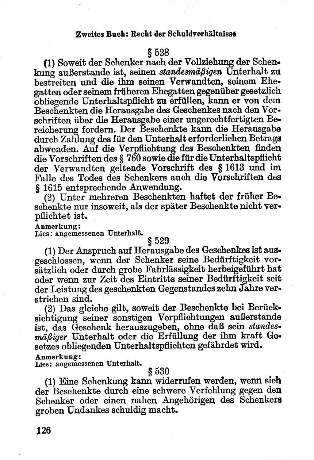 Bürgerliches Gesetzbuch (BGB) nebst wichtigen Nebengesetzen [Deutsche Demokratische Republik (DDR)] 1956, Seite 126 (BGB Nebenges. DDR 1956, S. 126)