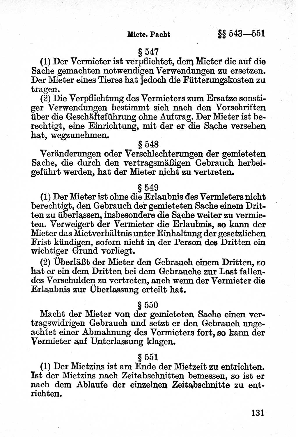 Bürgerliches Gesetzbuch (BGB) nebst wichtigen Nebengesetzen [Deutsche Demokratische Republik (DDR)] 1956, Seite 131 (BGB Nebenges. DDR 1956, S. 131)