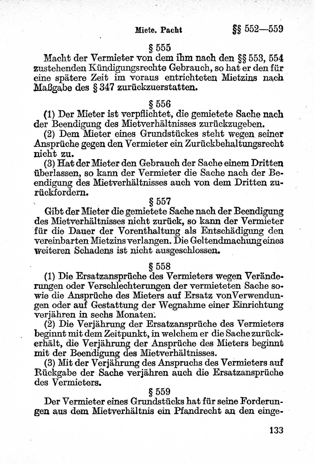 Bürgerliches Gesetzbuch (BGB) nebst wichtigen Nebengesetzen [Deutsche Demokratische Republik (DDR)] 1956, Seite 133 (BGB Nebenges. DDR 1956, S. 133)