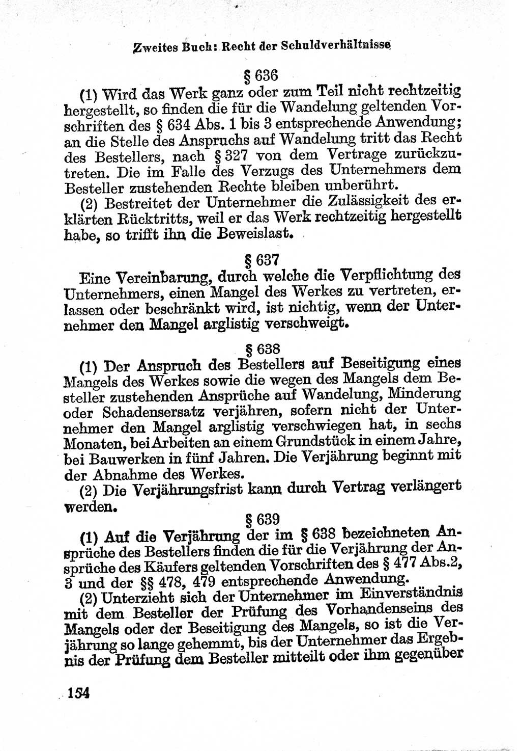 Bürgerliches Gesetzbuch (BGB) nebst wichtigen Nebengesetzen [Deutsche Demokratische Republik (DDR)] 1956, Seite 154 (BGB Nebenges. DDR 1956, S. 154)