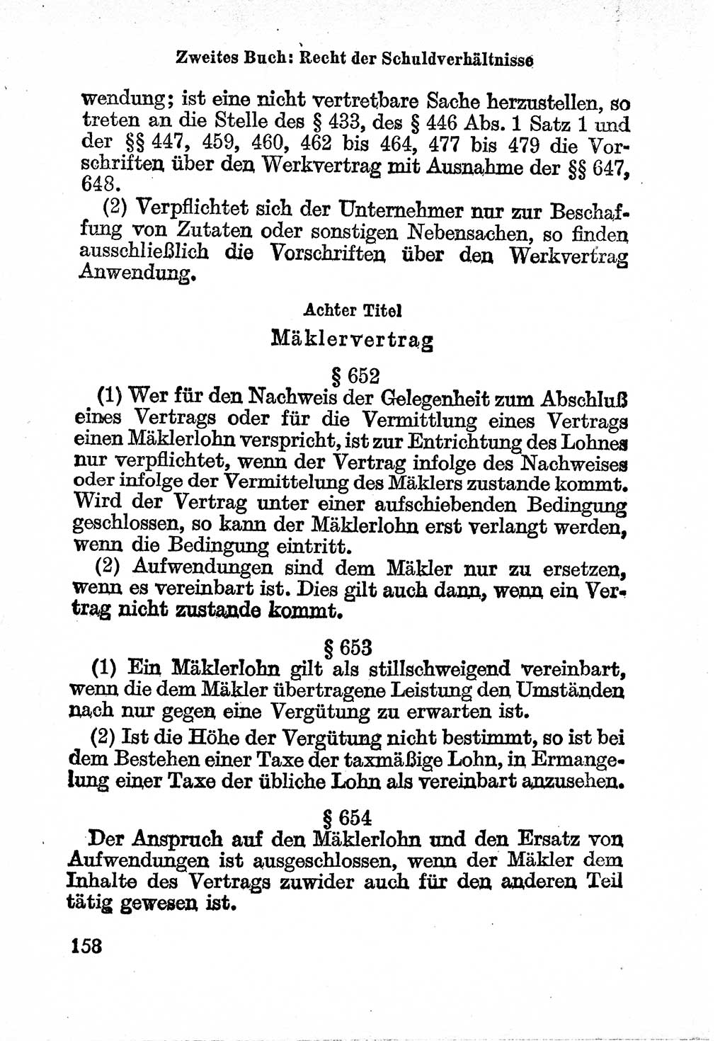 Bürgerliches Gesetzbuch (BGB) nebst wichtigen Nebengesetzen [Deutsche Demokratische Republik (DDR)] 1956, Seite 158 (BGB Nebenges. DDR 1956, S. 158)