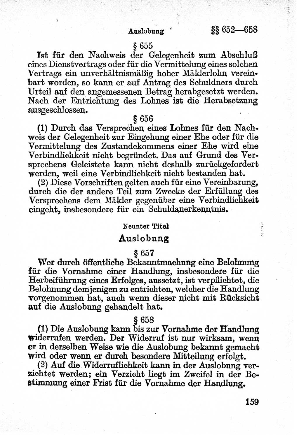 Bürgerliches Gesetzbuch (BGB) nebst wichtigen Nebengesetzen [Deutsche Demokratische Republik (DDR)] 1956, Seite 159 (BGB Nebenges. DDR 1956, S. 159)