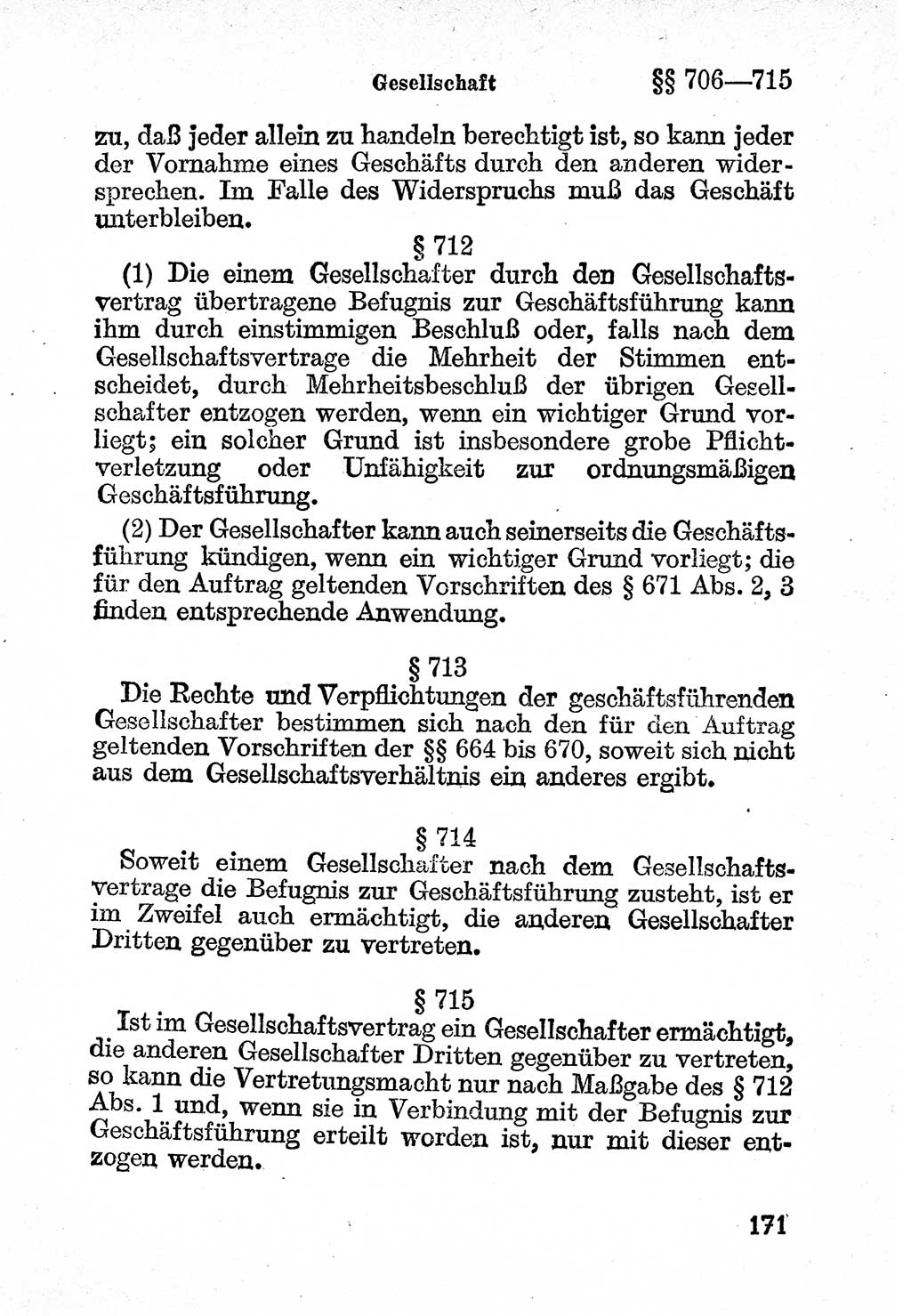 Bürgerliches Gesetzbuch (BGB) nebst wichtigen Nebengesetzen [Deutsche Demokratische Republik (DDR)] 1956, Seite 171 (BGB Nebenges. DDR 1956, S. 171)