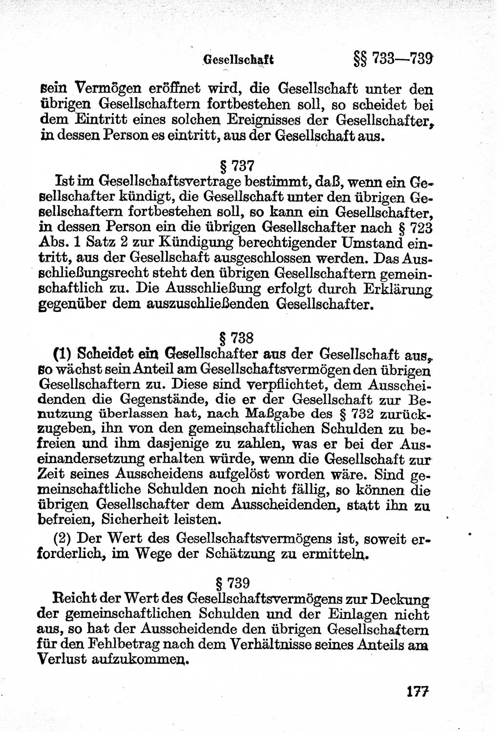 Bürgerliches Gesetzbuch (BGB) nebst wichtigen Nebengesetzen [Deutsche Demokratische Republik (DDR)] 1956, Seite 177 (BGB Nebenges. DDR 1956, S. 177)