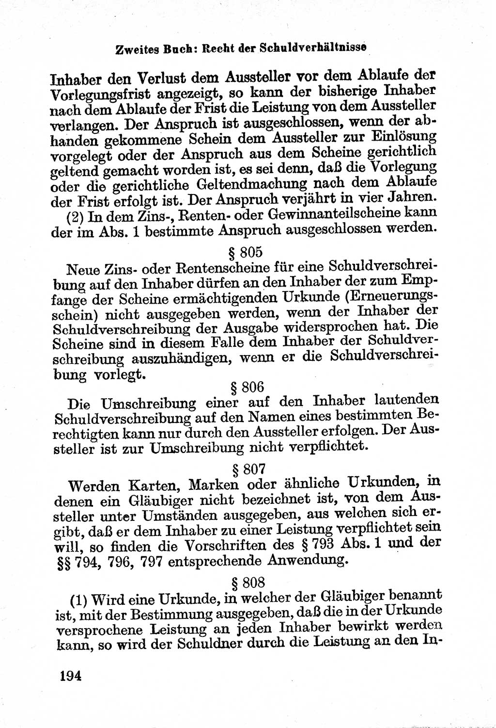 Bürgerliches Gesetzbuch (BGB) nebst wichtigen Nebengesetzen [Deutsche Demokratische Republik (DDR)] 1956, Seite 194 (BGB Nebenges. DDR 1956, S. 194)