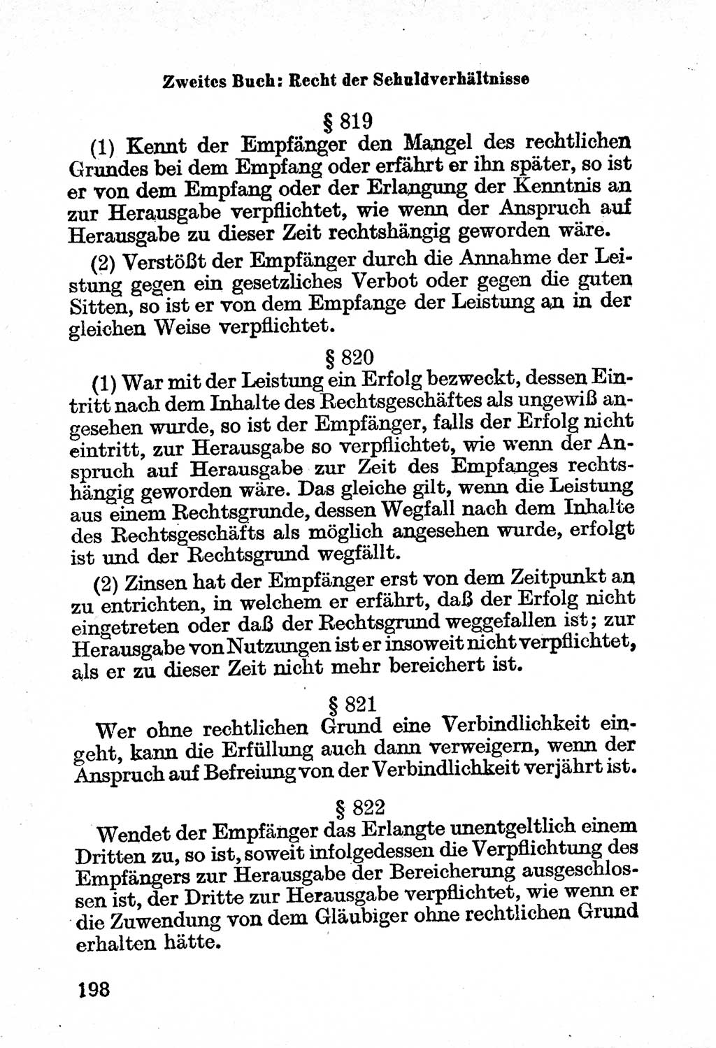 Bürgerliches Gesetzbuch (BGB) nebst wichtigen Nebengesetzen [Deutsche Demokratische Republik (DDR)] 1956, Seite 198 (BGB Nebenges. DDR 1956, S. 198)