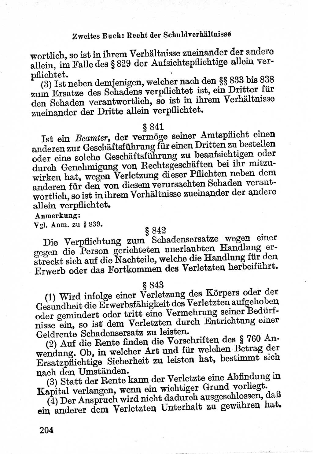 Bürgerliches Gesetzbuch (BGB) nebst wichtigen Nebengesetzen [Deutsche Demokratische Republik (DDR)] 1956, Seite 204 (BGB Nebenges. DDR 1956, S. 204)