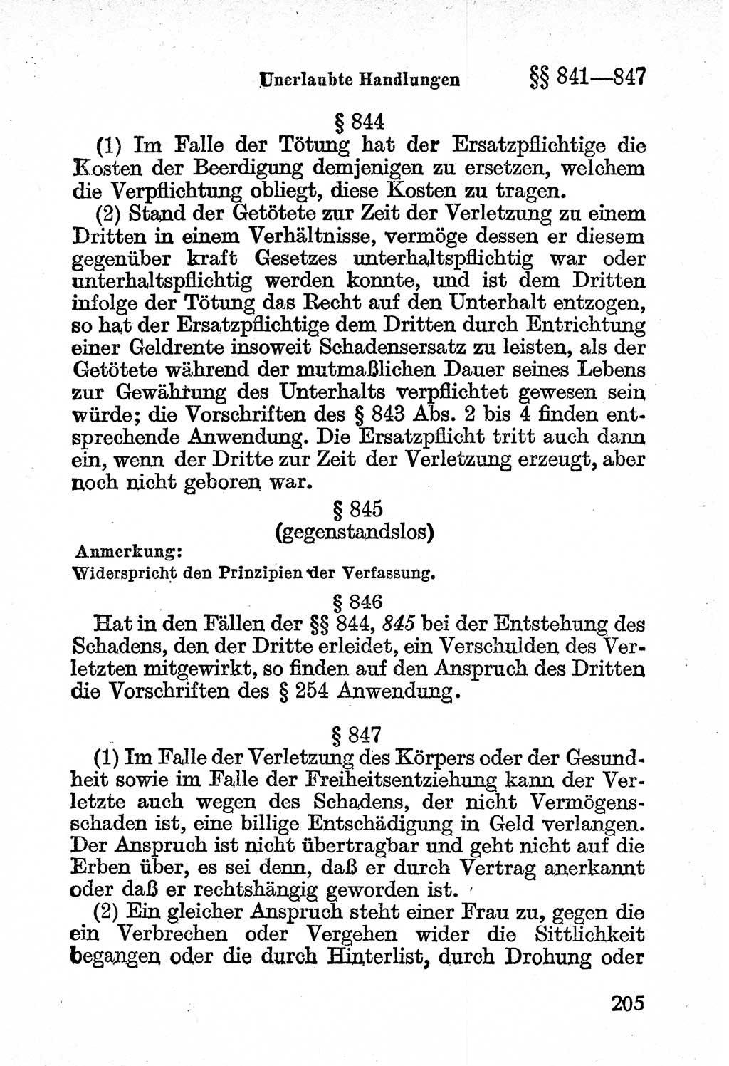 Bürgerliches Gesetzbuch (BGB) nebst wichtigen Nebengesetzen [Deutsche Demokratische Republik (DDR)] 1956, Seite 205 (BGB Nebenges. DDR 1956, S. 205)