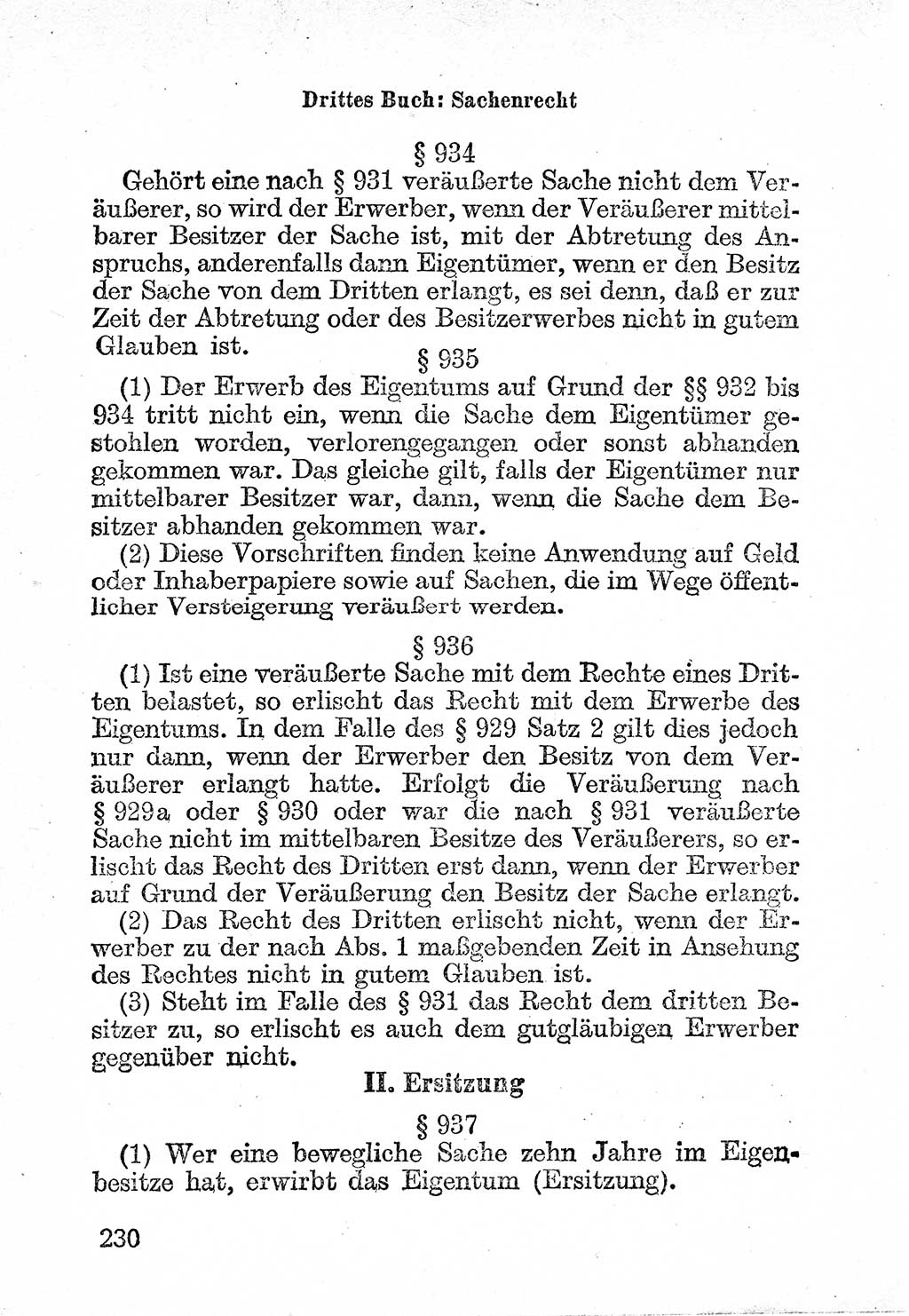 Bürgerliches Gesetzbuch (BGB) nebst wichtigen Nebengesetzen [Deutsche Demokratische Republik (DDR)] 1956, Seite 230 (BGB Nebenges. DDR 1956, S. 230)