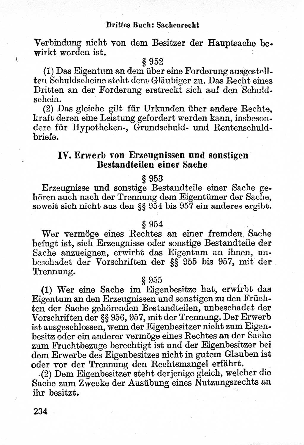 Bürgerliches Gesetzbuch (BGB) nebst wichtigen Nebengesetzen [Deutsche Demokratische Republik (DDR)] 1956, Seite 234 (BGB Nebenges. DDR 1956, S. 234)
