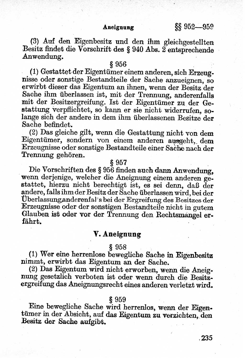 Bürgerliches Gesetzbuch (BGB) nebst wichtigen Nebengesetzen [Deutsche Demokratische Republik (DDR)] 1956, Seite 235 (BGB Nebenges. DDR 1956, S. 235)